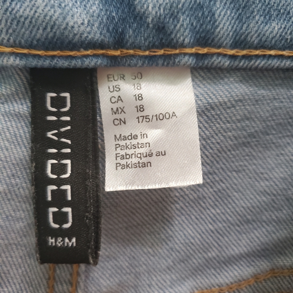 H&M Plus Size Mom Jeans High Waisted Light Blue Wash Size 18 - Picture 10 of 13